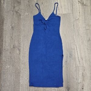 Elegant Blue Sleeveless Dress